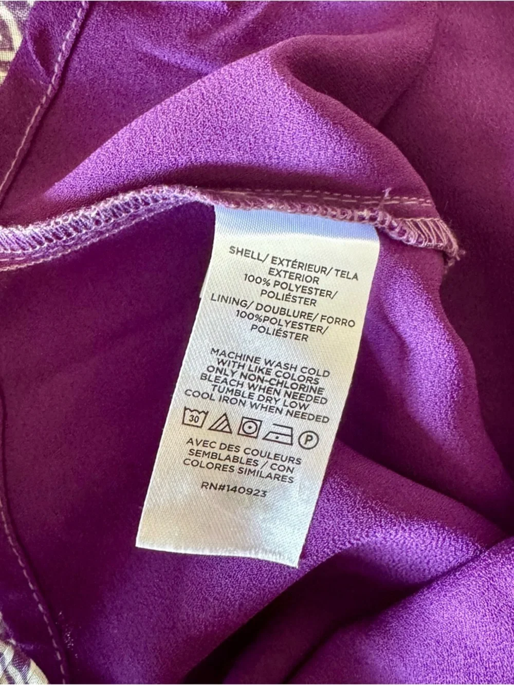 NWOT purple & white LOFT babydoll top M - Picture 9 of 12